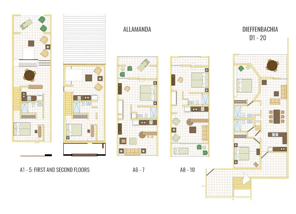 Floor Plans Allamanda and Dieffenbachia Buildings