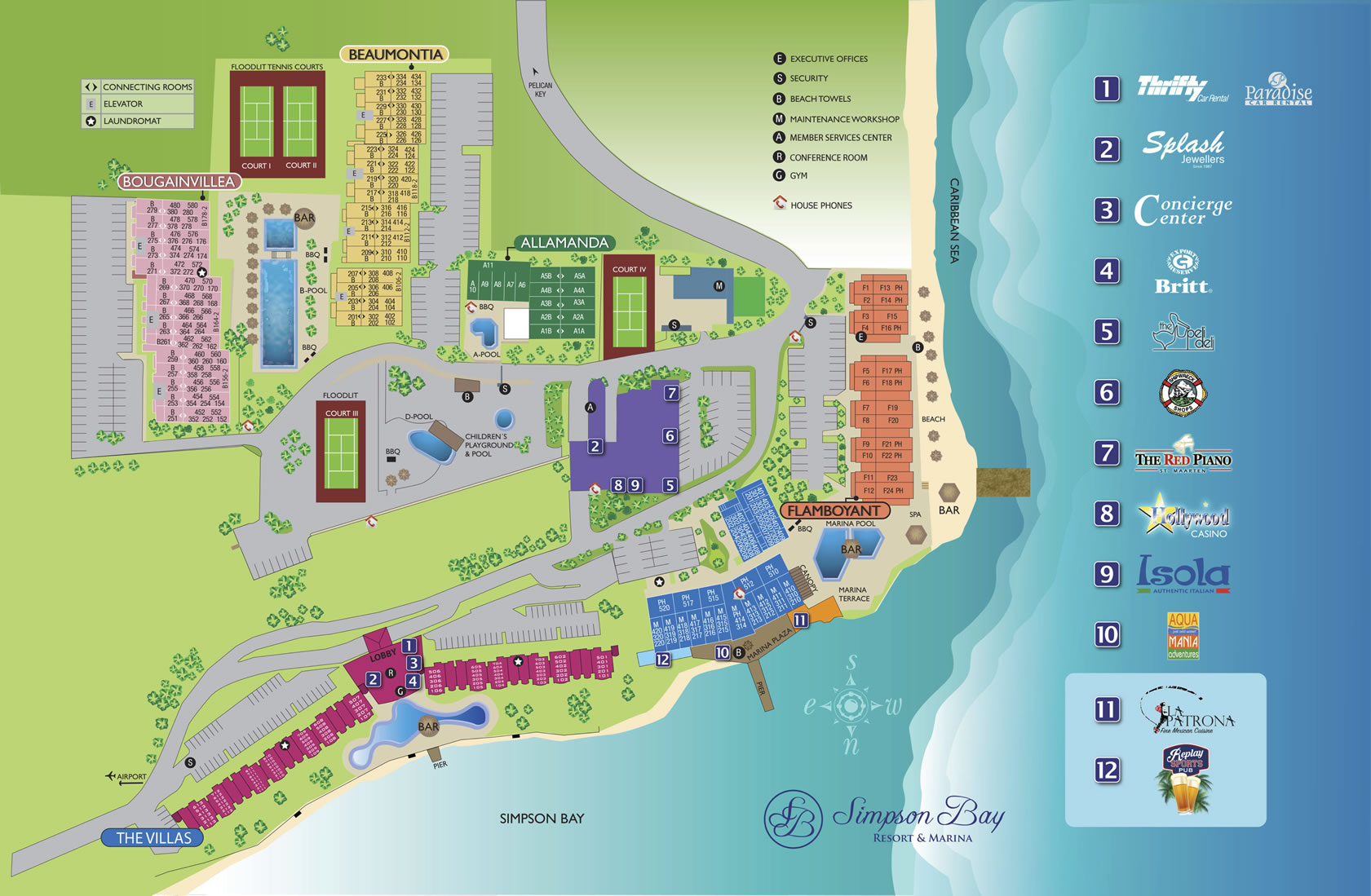 Site Plan, Simpson Bay Resort & Marina