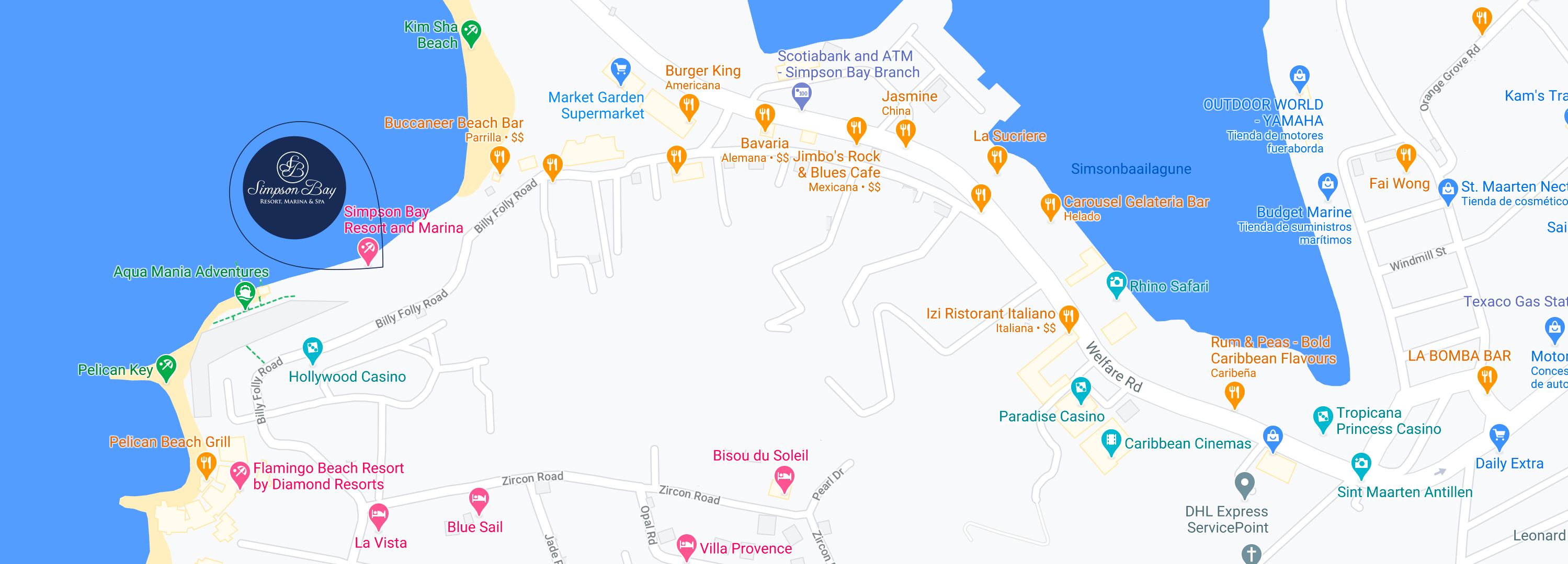 Simpson Bay Resort, Marina & Spa Map